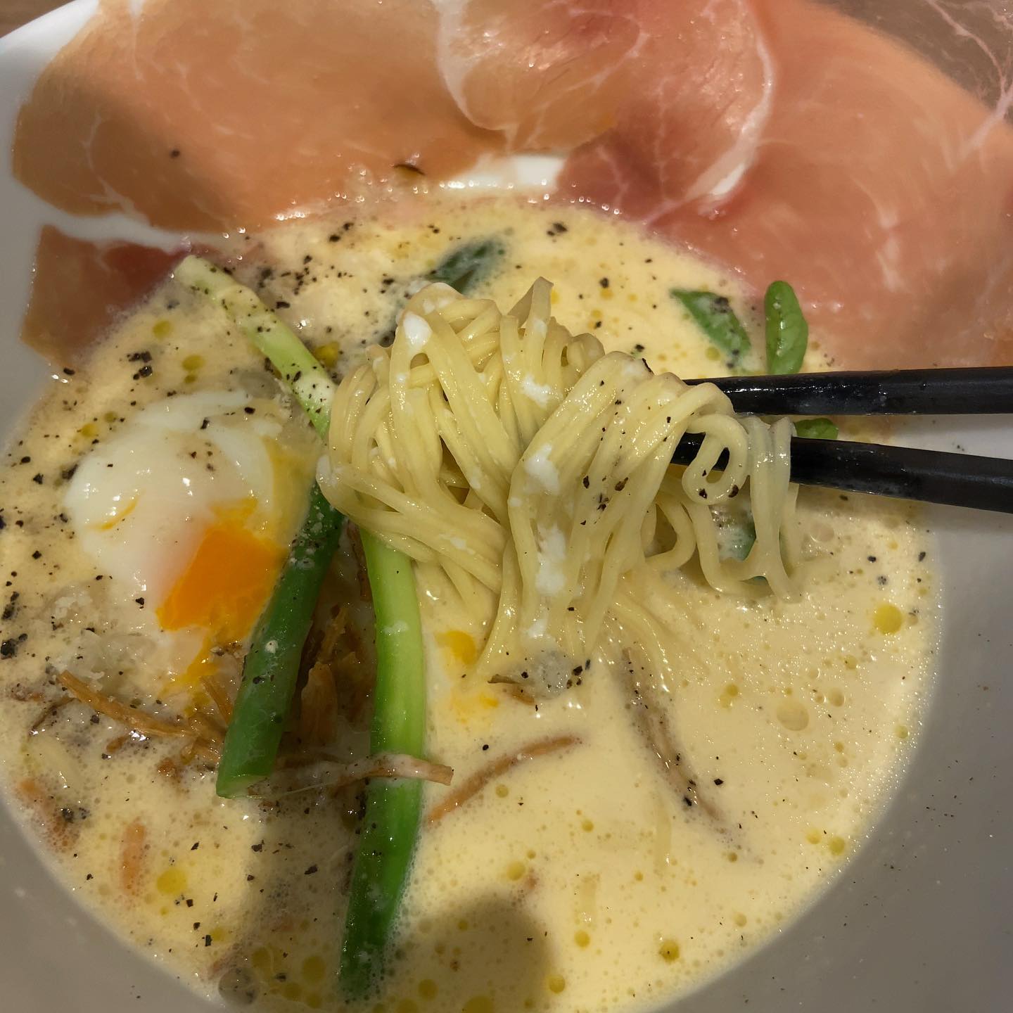 伊太そばーる 新富町店「カルボナーラ」の投稿写真 3
